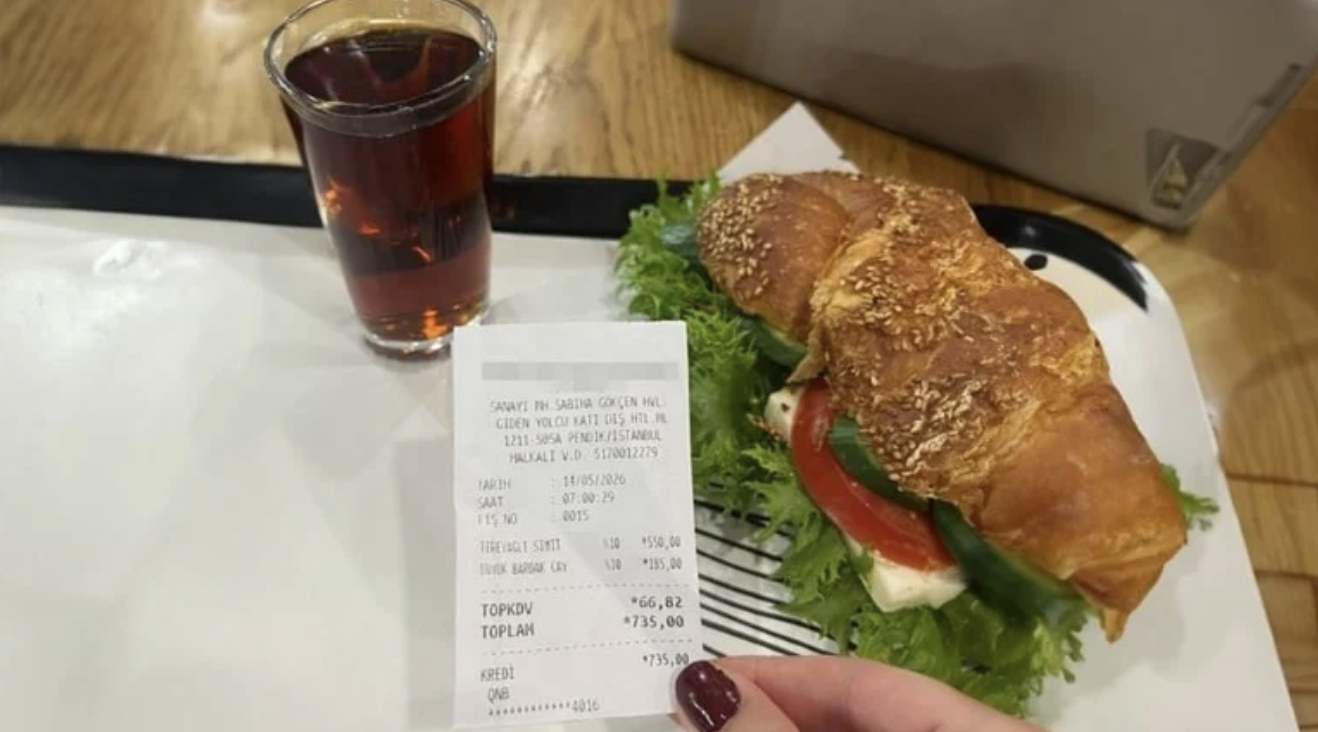 Sabiha Gökçen Havalimanı’nda çay ve sandviçin fiyatı tartışma yarattı!