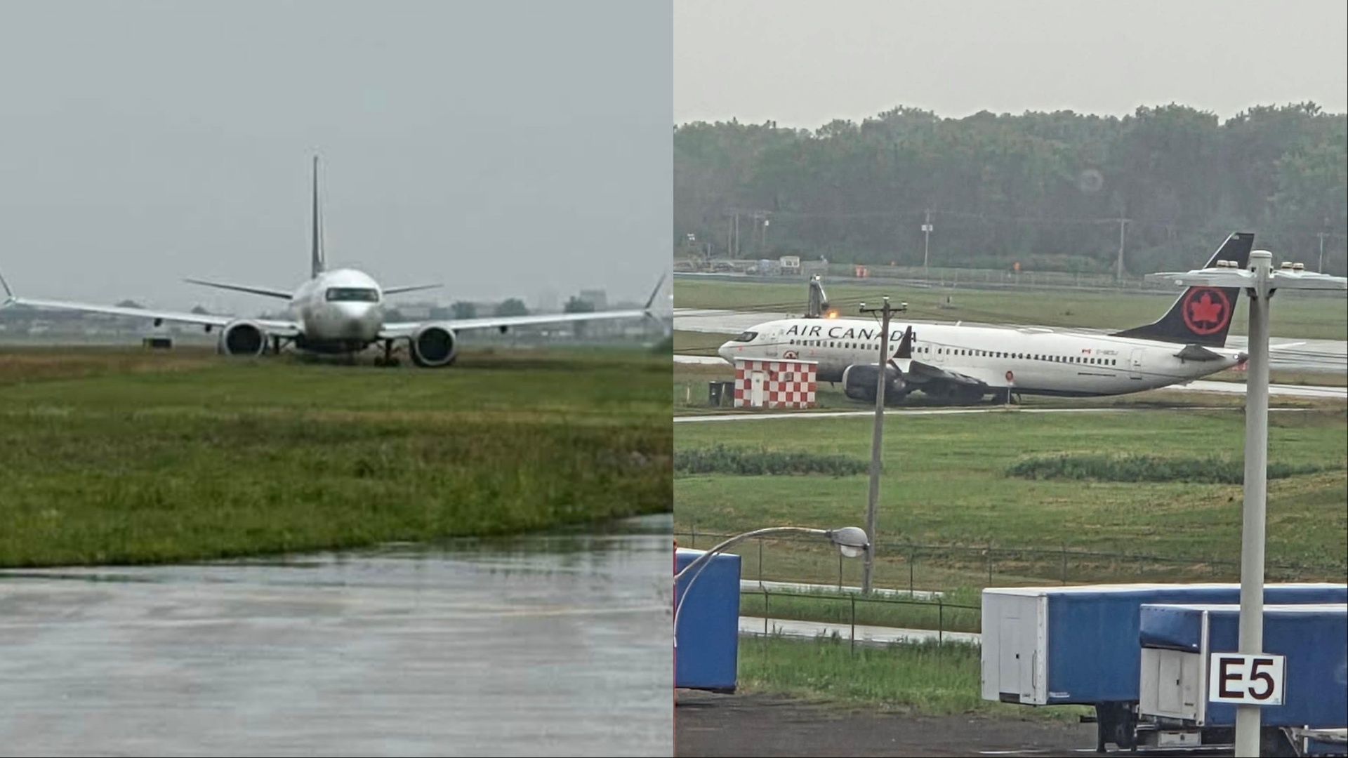 Air Canada Uçağı Montreal'de Pistten Çıkarak Çim Alana Girdi