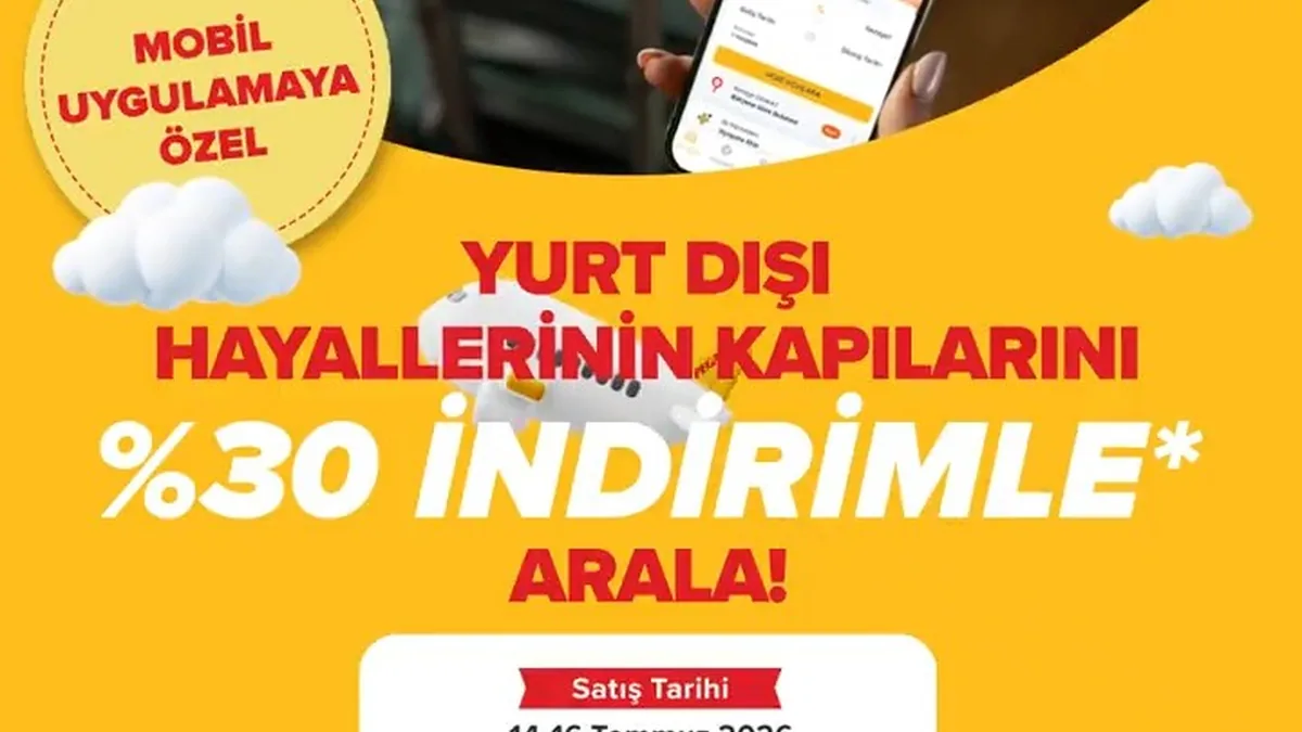 Pegasus'tan Yurt Dışı Uçuşlarına Mobil Uygulamaya Özel %30 İndirim