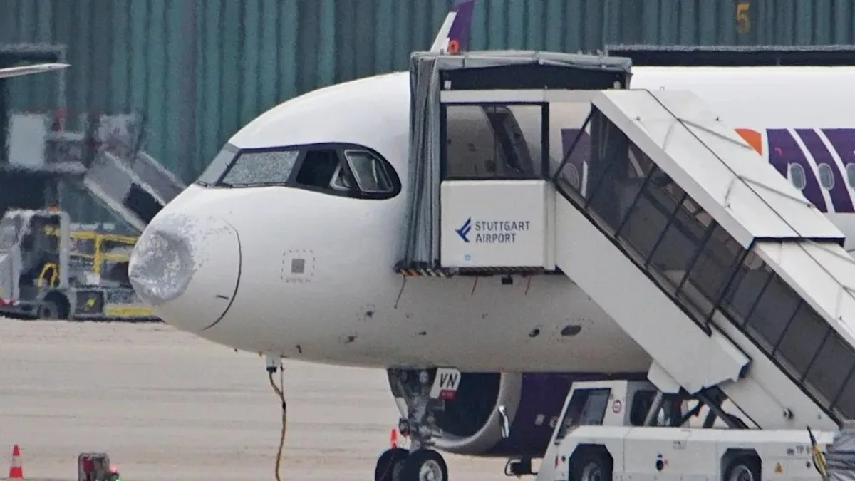 Air Cairo A320neo Stuttgart'ta Dolu Fırtınasında Hasar Gördü