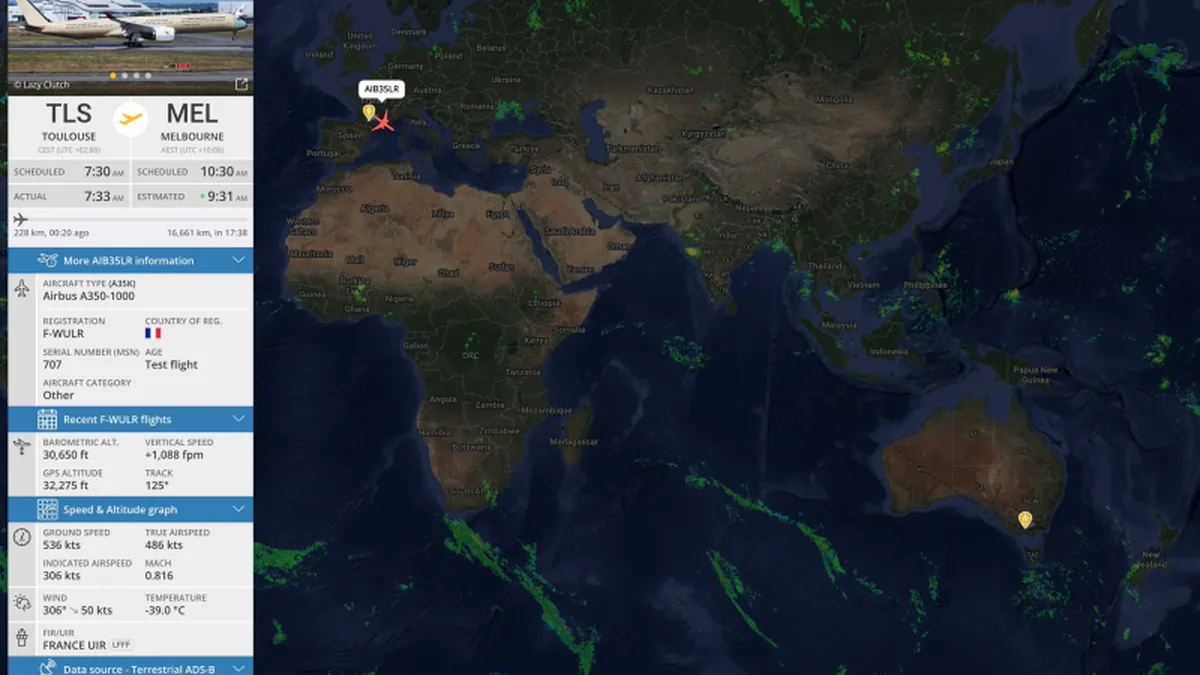 Airbus A350-1000ULR'den Tarihi Toulouse-Melbourne Test Uçuşu