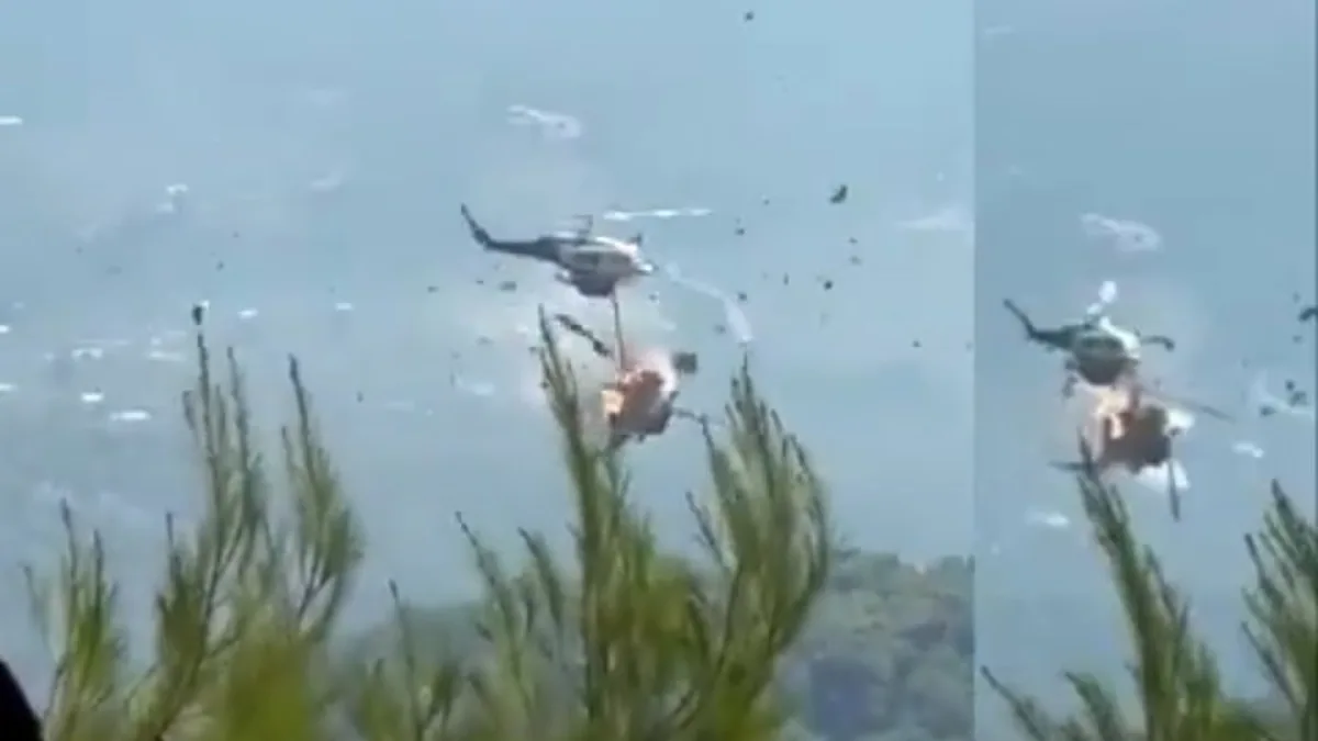 Atina Yakınlarında İki Yangın Söndürme Helikopteri Çarpıştı
