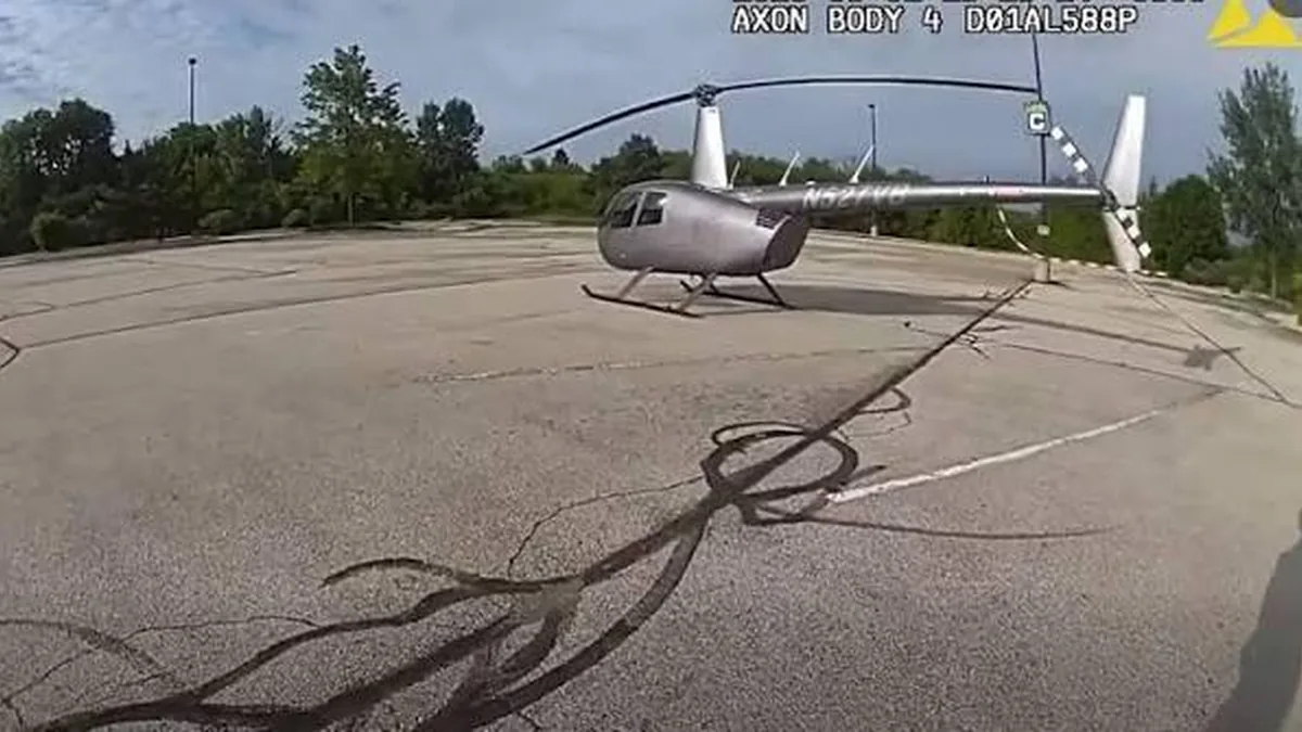Wisconsin'de Alışveriş İçin Helikopterle Otoparka İniş