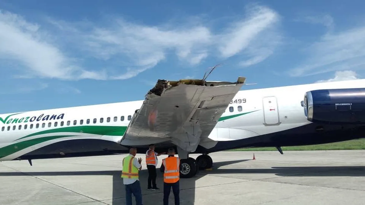 Venezolana MD-83 Uçağı Taksi Sırasında Hasar Gördü