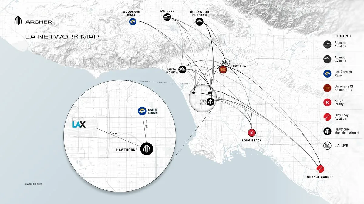 Archer ve AEG'den Los Angeles'a Vertiport Hamlesi