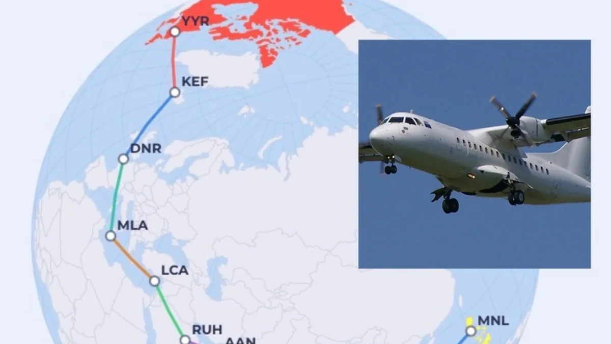 ATR 72-500F'ten 21 Bin Kilometrelik Kıtalararası Teslimat Uçuşu