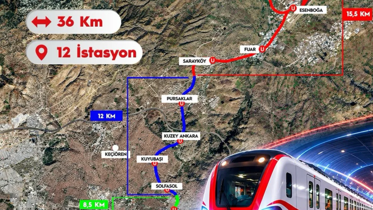 Ankara Esenboğa Havalimanı Raylı Sistem Hattında Çalışmalar Hız Kesmiyor