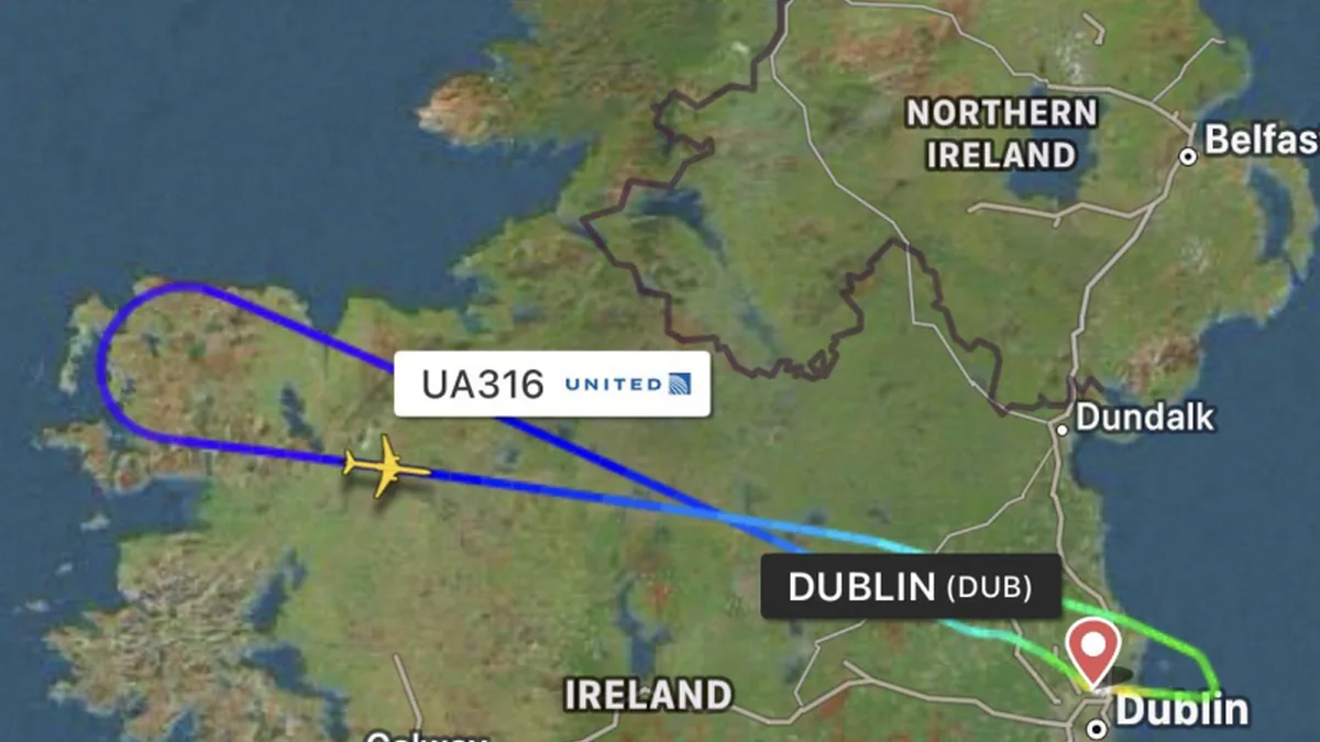 United Uçağı Kabin Kokusu Nedeniyle Dublin'e Geri Döndü