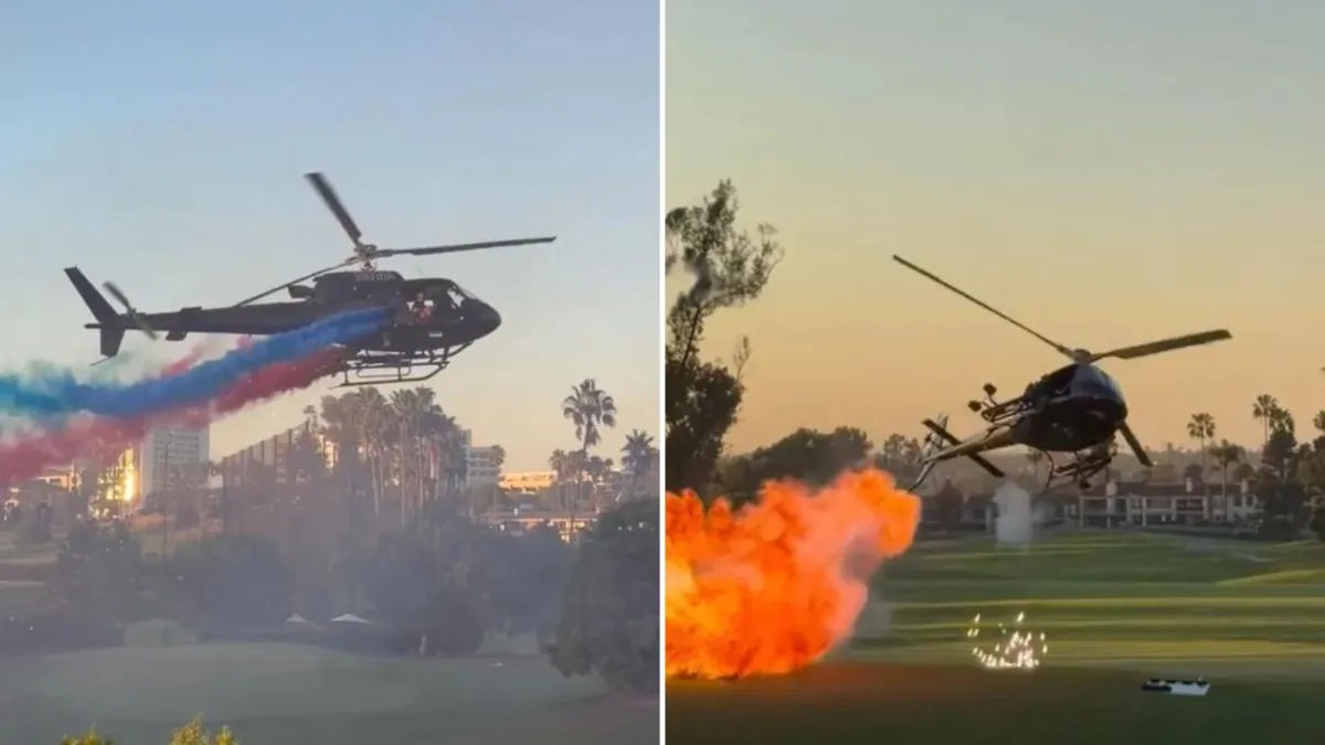 Kaliforniya'da Helikopterli Alevli Gösteri Endişe Yarattı