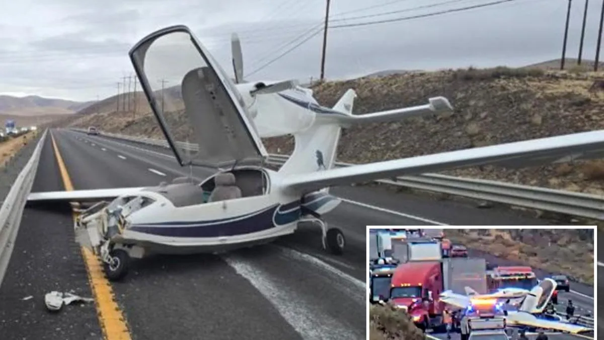 Nevada'da Otoyola Acil İniş Yapan Uçak Trafiği Kilitledi